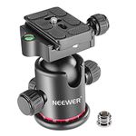 NEEWER Pro Metal Tripod Ball Head 360 Degree Rotating Panoramic with 1/4 inch Quick Shoe Plate, Bubble Level for Tripod,Monopod,Slider,DSLR Camera Camcorder up to 17.6 pounds/8 kilograms (Red+Black)