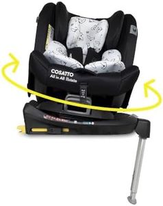 Cosatto All in All Rotate 360° Swivel Spin Car Seat - Group 0+123, 0-36 kg, 0-12years, ISOFIX, ERF, Anti-Escape (Black Foxed)