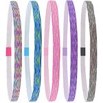 FROG SAC 5 Sports Headbands for Girls (Space Tie Dye)