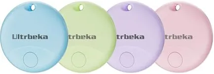 Ultrbeka Tracking Air Tags 4 Pack Bluetooth Tracker Tag, Keys Finder with Apple Find My(IOS only), Item Locator i tag for iPhone, Waterproof Mini Trackers for Bags, Luggage, Wallet