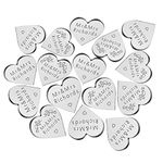 Wedding Decorations 50 Pcs Personalised Wedding Favours Gifts Wedding Decorations Any Text Mr & Mrs Wedding Heart Favours Mini Tokens Gifts Wedding Anniversary Favours for Guests(Silver)