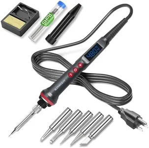 Electronics Soldering Iron Kit, [Upgraded] Soldering Iron 110V 90W LCD Digital Portable Soldering Kit 180-480℃(356-896℉), Welding Tool with ON/OFF Switch, Auto-sleep, Thermostatic Design