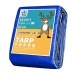 STARPYNG - Multifunctional Blue Waterproof tarpaulin-7mil，Waterproof, UV Resistant, Rip and Tear Proof, Poly Tarpaulin with Reinforced Edges for Roof (8x10feet, Blue)