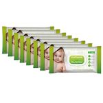 Bodyguard Aloe Vera Based Natural Baby Wet Wipes with Lid for Babies Combo Pack - Combo of 8 x 72 Pieces