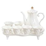 DUJUST 14 pcs Tea Set for 6 with Te