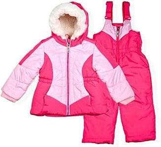 Arctic Quest Little Girls Bib Snow Pants and Ski Jacket Water-Resistant Snowsuit For Kids Winter Jacket For Girls, Quartz, 2T