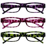 The Reading Glasses Company Purple Pink Green Lightweight Comfortable Readers Value 3 Pack Mens Womens RRR32-546 +2.50