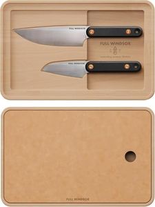 FULL WINDSOR - MagKnives Magnetic Camping Cutting Board and Knife Set - Portable Camping Kitchen Prep Kit with 2 Wood Cutting Boards, 6" Chef Knife, 3.5" Utility Knife, Carry Bag for Outdoor Cooking