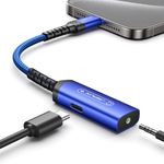 JSAUX USB C to 3.5mm Headphone and Charger Adapter, 2-in-1 AUX Mic Jack with PD 60W Fast Charging,Compatible for Earphones iPhone 15 Pro Max/15 Pro/15 Plus/15, Samsung S24/S24+/S23/S22/S21, iPad Pro