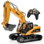 Top Race Remote Control Digger Excavator Fully Functional RC Tractor Remote Control Tractor 15 Channel Professional 1:14 Construction Truck Digger Toys with Lights and Sound for Boys and Girls