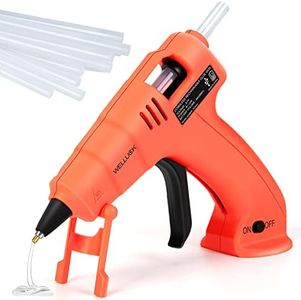 WELLUCK Mini Cordless Hot Glue Gun, USB Rechargeable Wireless Hot Melt Glue Gun with 20 Glue Sticks and USB Cable, Battery Operated DIY Tool for Art, Crafts, Decorations, Fast Repairs