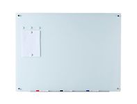 Audio-Visual Direct Magnetic Glass Dry-Erase Board (White, 80 x 110 cm) - includes Magnets, Hardware & Marker Tray