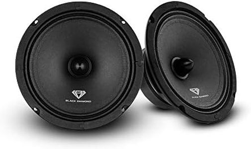 Black Diamond Dia-CM6.4B 6.5" Mid-Range Loudspeaker with Bullet - 6.5-Inch Midrange, 120 Watts Max, 60 Watts RMS, 4-Ohm, 1" Voice Coil - Replacement Mids for Car or Truck Stereo Sound System (Pair)