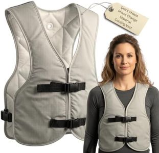 PCM Ice Vest for Men and Women - Adjustable Cooling Vest - Freezes in 30 Min - Special Phase Change Material (PCM) that Freezes Anywhere Under 64Deg - Off White