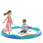 Yosamy Kids Balance Beam,Stepping Stones with Non-slip Textured Surface & Bottom Mats,Tactile Discs and Stackable Outdoor Indoor Obstacle Course for Toddler