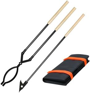 42 Inch Detachable Fire Tongs and Poker Set with Carrying Bag