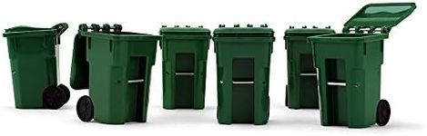 First Gear 1/34 Scale Plastic Collectible Green Trash Carts - Set of Six Carts (#90-0519)