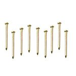 Merriway BH02287 (100 Pcs) EB Plain Head Hardened Picture Pin, Brass Plated - Pack of 100 Pieces