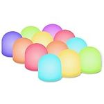 NOVELTY PLACE Color Changing Mini Night Light, Multicolor LED Mood Lighting - Nursery Kids Lamp for Children Bedroom, Bathroom, Living Room Birthday Festival Decor- Battery Powered (Pack of 12)