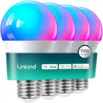 Linkind Smart Light Bulbs, 1100LM (75W Equivalent) Smart Bulb, Work with Alexa & Google Home, RGBTW Color Changing Bulbs Music Sync, 2.4GHz Wi-Fi & Bluetooth, LED Alexa Light Bulbs 11W, A19 E26, 4Pack