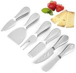 Linwnil 6 Pieces Set Cheese Knives, Steel Stainless Cheese Slicer Cheese Cutter Cheese Fork Light Weight One-Piece Silver Design