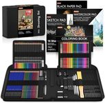 Shuttle Art Sketching and Drawing Pencils Set, 116 Pack Sketch Art Pencil Set with 4 Drawing Pads, Graphite Pencils in Zipper Case, Colouring Pencils for Artist Sketching, Art Set for Adults, Beginner