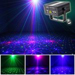 SUNY Laser Lights 12 Gobos in Blue Red Laser Light Green Stars Mixed Effect Stage Lighting Party Music Laser Projector Remote Control Sound Activated Dance Home Decoration Xmas Holiday DJ Light Show