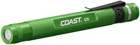 COAST® G20 Inspection Beam LED Penlight with Adjustable Pocket Clip and Consistent Edge-To-Edge Brightness, Green, 54 lumens