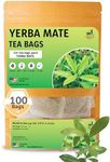 Yerba Mate Tea - Green Cut & Sifted - Unsmoked Energy Boost - 100 Tea Bags - Packed with Nutrients - Your Perfect Coffee Replacement