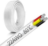 22 Gauge Electrical Wire 3 Conductor, 50FT 22 AWG Stranded Low Voltage LED Cable, Tinned Copper Hookup, Insulated 3 Wire Cable, Flexible Power for LED Lamp Lighting Strip Automotive