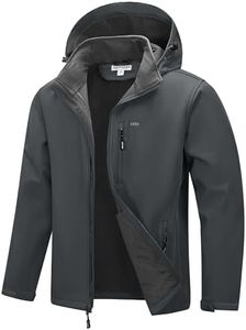 33,000ft Men's Softshell Jacket with Hood Fleece Lined Windbreaker Lightweight Waterproof Jackets for Hiking