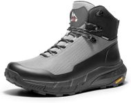 NORTIV 8 Men's Mid Waterproof Hiking Boots Outdoor Lightweight Breathable Trekking Camping Mountaineering Shoes HydroTrek,Size 7,Grey/Black,NMUMHB2504