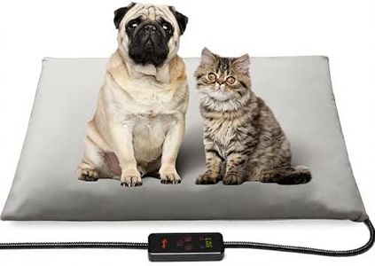 Toozey Medium Pet Heating Pad, 28x20 in, 6 Temp Settings, Timer, Waterproof, Chew-Resistant Cord, for Dogs and Cats