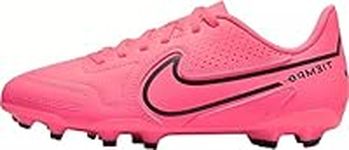 NIKE Jr. Tiempo Legend 9 Club FG/MG Boys' Football Shoe, pink/black (Racer Pink/Black), 23.5 cm