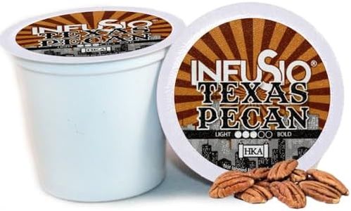 InfuSio Texas Pecan Coffee pods, Single Serve Coffee Pods for Keurig K Cups Brewers - Premium Roasted Coffee 96 count