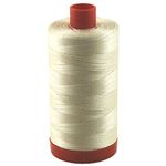 Aurifil Mako Cotton Thread Solid 50WT Cotton Box of 6 Large Spools - 6 x 1422 yd Ideal for Machine Embroidery, Quilting and Sewing (Butter Cream)