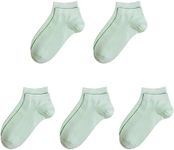 SERISIMPLE Viscose Bamboo School Socks Ankle Super Soft Kids Socks Stretch Cuffs Athletic Socks Odor Anti-odor 5 Pairs (Large, Mint Green)