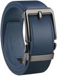 JUKMO 1.5" (38mm) Leather Ratchet Belt for Men in Gift Box (Blue, Medium)