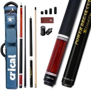 CRICAL Complete Pool Cue Set, Carbon Fiber Playing Cue, Hard Maple Break/Jump Cue, 2x4 Cue Case, 12.5mm Pro Taper Shaft, 13.5mm Bakelite Tip, Weight Bolts & Towe-Red