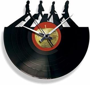 DISCOCLOCK - Reloj The Beatles sobre disco de vinilo 100% reciclado. Idea de regalo para todos los fans. Reloj silencioso, fácil de colgar, 30 cm, negro (esfera estándar)