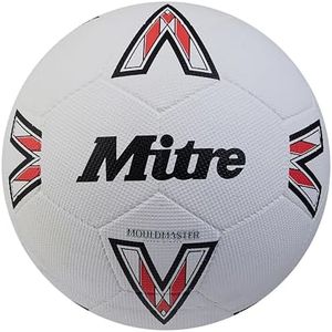 Mitre Super Dimple Ballon de Football | Parfait pour Le Futsal, Les terrains durs et Les Jeux en intérieur, Blanc/Noir/Rouge (Bib Red), 5, 68-71 cm