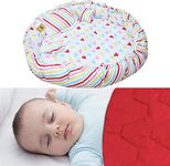 Fareto Baby Super Soft Reversible Nest Cum Bed & Reversible Blanket Cum Comforter(0-2 Years) (Circle White & Rubby Red)