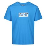 DKNY Men's Mens Dkny - in Blue With Contrasting Branded Chest Print T Shirt, Blue, M UK