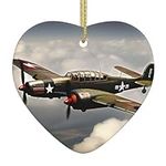 World War 2 Aircraft Airplane 2-Standard-Scale-2_00x Delightful Christmas Ceramic Ornamentsâ€“Heart Shaped Hangings,Perfect Festive Holiday Decoration