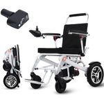 20miles Driving Distance Portable Electric Wheelchairs for Long Distance Travel Support 280lbs, Lightweight Foldable Power Electric Motorized Wheelchairs for Adults and Seniors