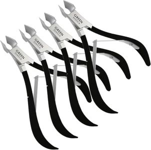 Professional Cuticle Trimmer Nail Cuticle Cutter Stainless Steel Cuticle Nippers with Sharp Blades of Cuticle Remover Clippers Manicure Tools Double Spring - Pedicure Nail Tools (Black - 4 Pack)