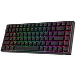 RK ROYAL KLUDGE RK84 Wireless Bluetooth/2.4Ghz 75% RGB Mechanical Gaming Keyboard, Three Modes Connectable Keyboard with Hot-Swappable Tactile Brown Switch