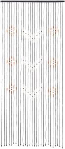 Navaris Beaded Curtain for Doorways - Boho Curtains for The Home - Patterned Beads for Doorways - Bamboo Curtain - 200 x 90cm / 90 x 35.4 inches - with Pattern