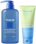 ViveLab Biotin Peptide Shampoo and Protein Plumping Hair Mask Set - Repairing & Hydrating for Dry, Damaged Hair, Sulfate & Paraben Free,Clinically Tested