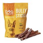 100% Natural 6-inch Premium Quality Bully Pizzle Sticks for Dogs, 5 Pieces